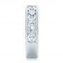 14k White Gold Custom Diamond Wedding Band - Side View -  102426 - Thumbnail