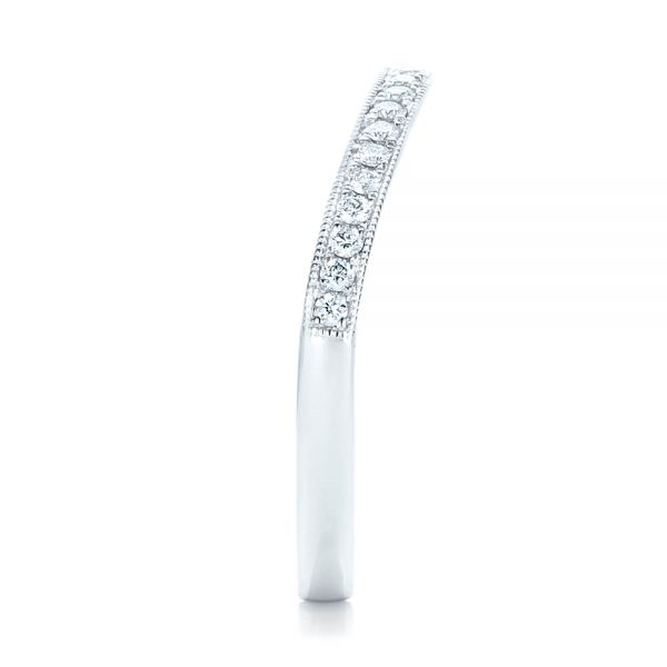 18k White Gold Custom Diamond Wedding Band - Side View - 102446