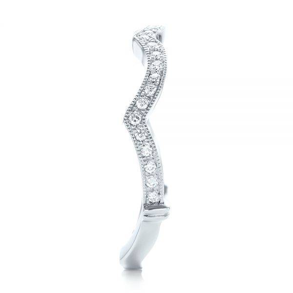 14k White Gold 14k White Gold Custom Diamond Wedding Band - Side View -  102484