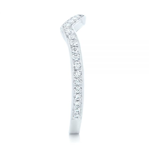 14k White Gold Custom Diamond Wedding Band - Side View - 102837