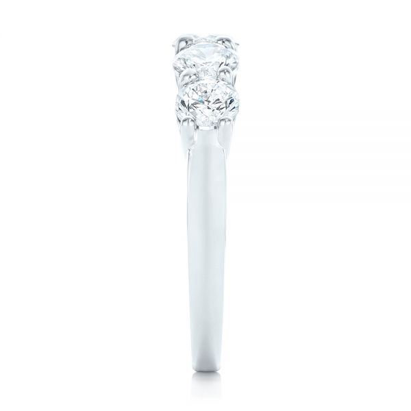 14k White Gold Custom Diamond Wedding Band - Side View -  102953
