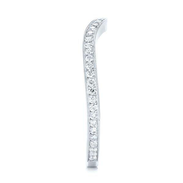 18k White Gold 18k White Gold Custom Diamond Wedding Band - Side View -  103397