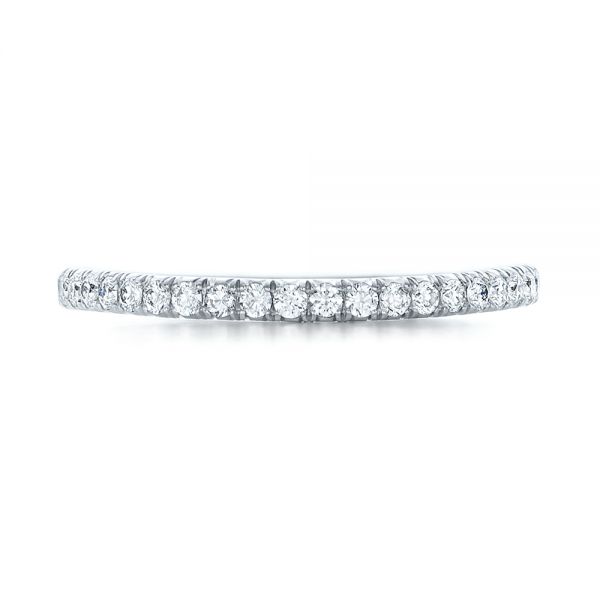 14k White Gold 14k White Gold Custom Diamond Wedding Band - Top View -  102023