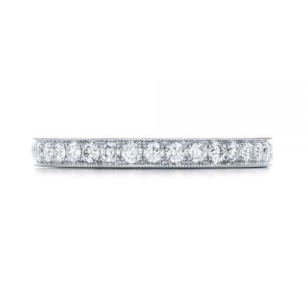 18k White Gold 18k White Gold Custom Diamond Wedding Band - Top View -  102043