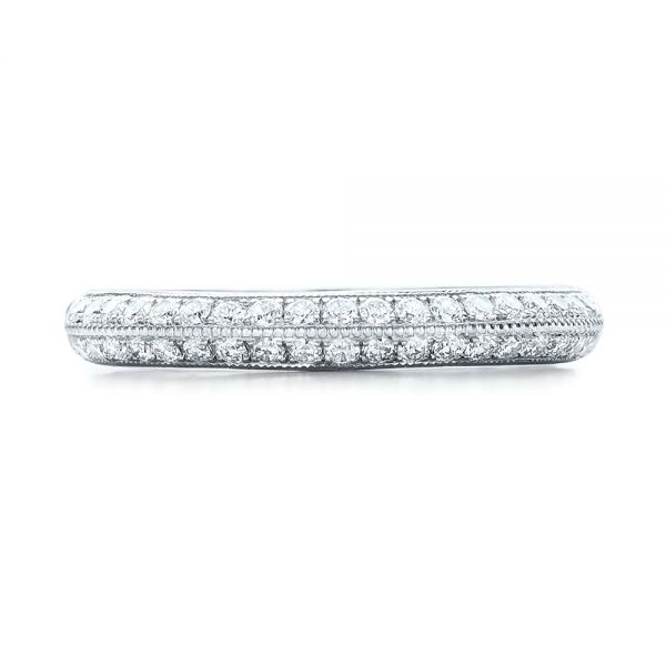 18k White Gold 18k White Gold Custom Diamond Wedding Band - Top View -  102051