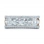  Platinum And 14K Gold Custom Diamond Wedding Band - Top View -  102182 - Thumbnail