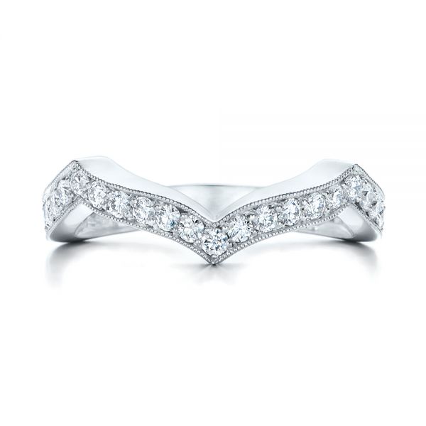  Platinum Custom Diamond Wedding Band - Top View -  102234