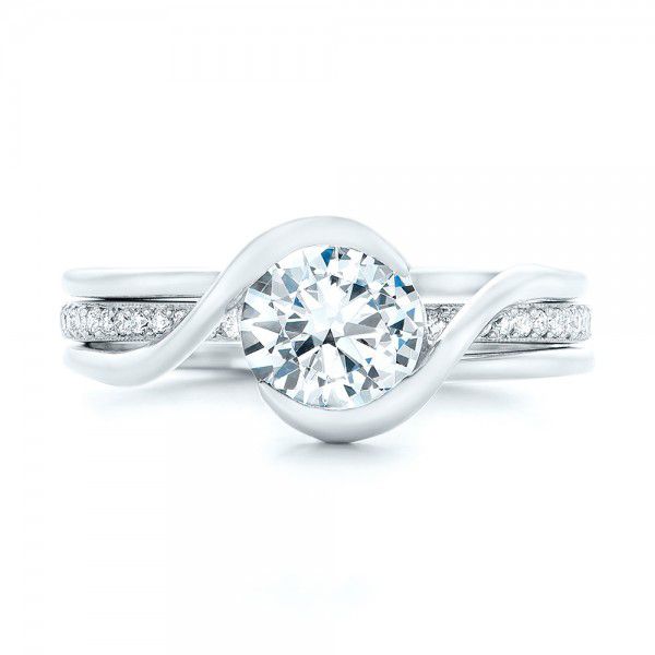  Platinum Custom Diamond Wedding Band - Top View -  102245