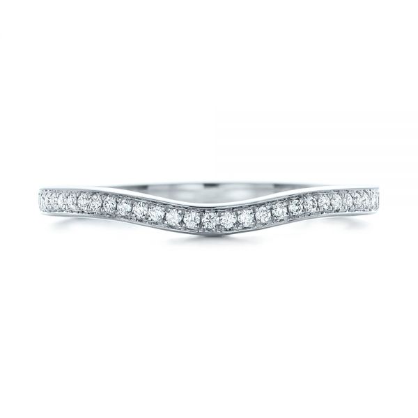 14k White Gold Custom Diamond Wedding Band - Top View -  102256