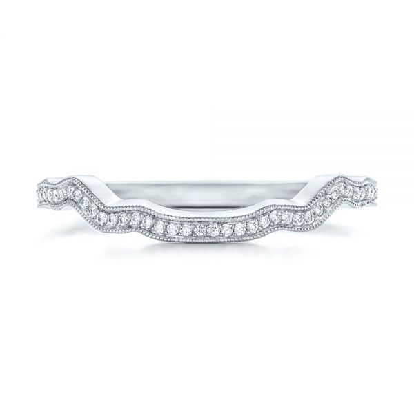 14k White Gold 14k White Gold Custom Diamond Wedding Band - Top View -  102300