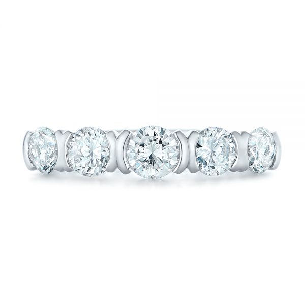  Platinum Custom Diamond Wedding Band - Top View -  102301