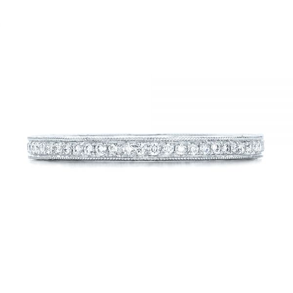 18k White Gold 18k White Gold Custom Diamond Wedding Band - Top View -  102350