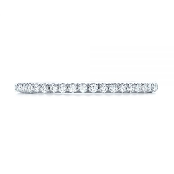 14k White Gold Custom Diamond Wedding Band - Top View -  102351