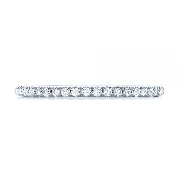 18k White Gold 18k White Gold Custom Diamond Wedding Band - Top View -  102351