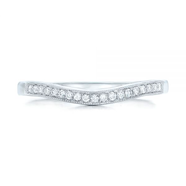 18k White Gold 18k White Gold Custom Diamond Wedding Band - Top View -  102406