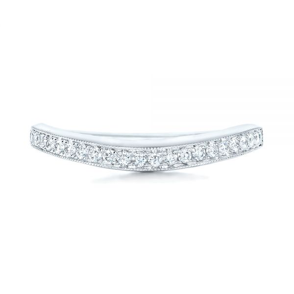 18k White Gold Custom Diamond Wedding Band - Top View -  102446