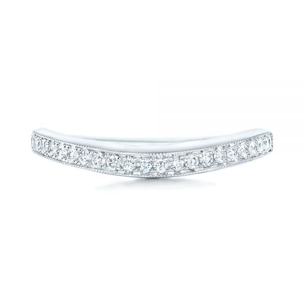 18k White Gold Custom Diamond Wedding Band - Top View - 102446