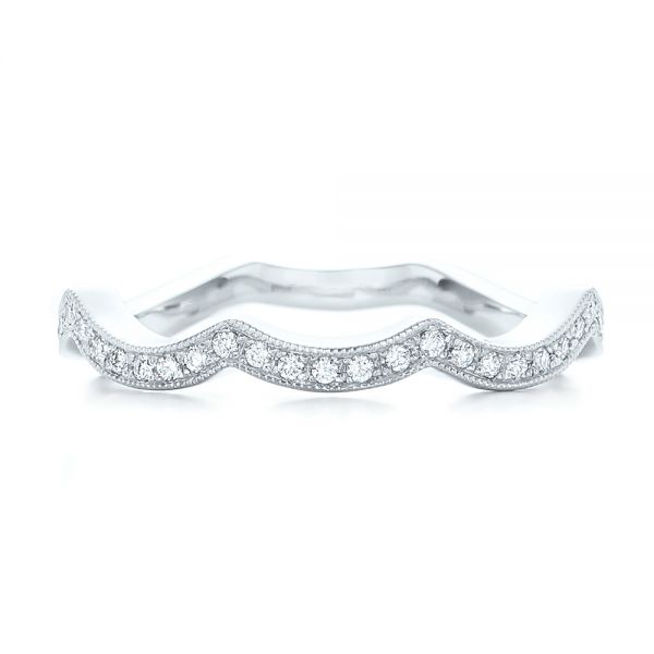 18k White Gold Custom Diamond Wedding Band - Top View -  102484