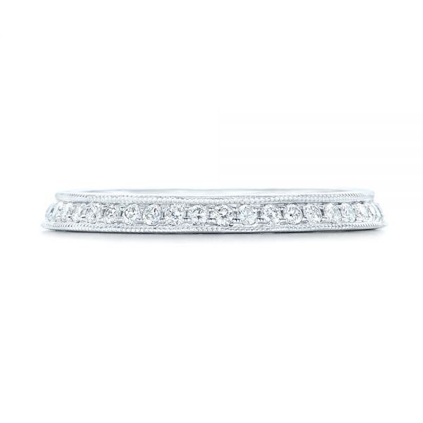 14k White Gold Custom Diamond Wedding Band - Top View -  102521