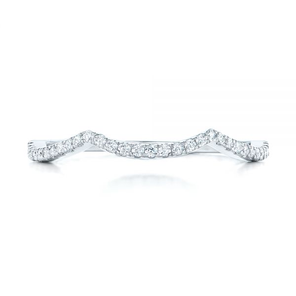 14k White Gold 14k White Gold Custom Diamond Wedding Band - Top View -  102753