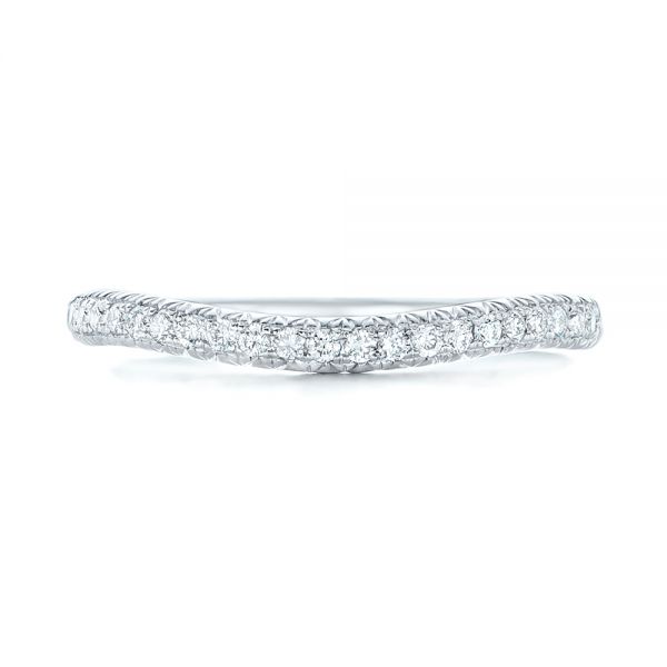 18k White Gold 18k White Gold Custom Diamond Wedding Band - Top View -  102773