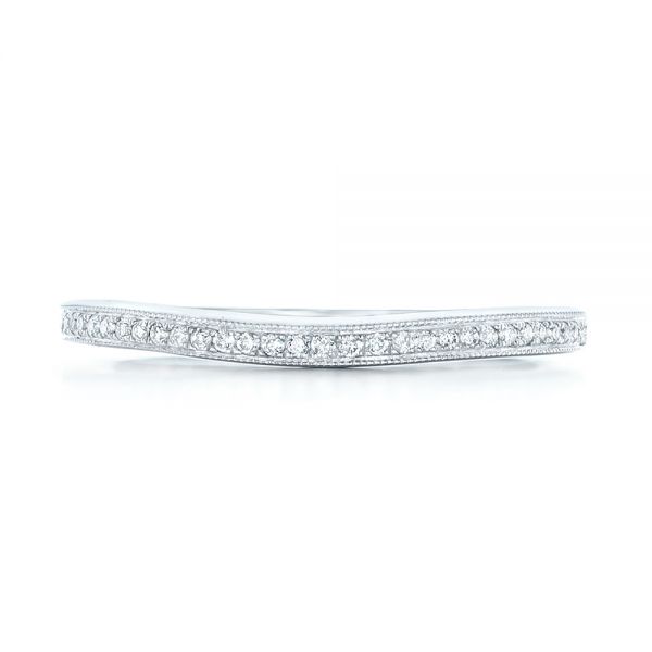 14k White Gold Custom Diamond Wedding Band - Top View -  102811