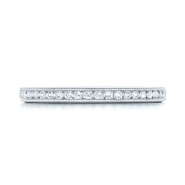 14k White Gold 14k White Gold Custom Diamond Wedding Band - Top View -  102832