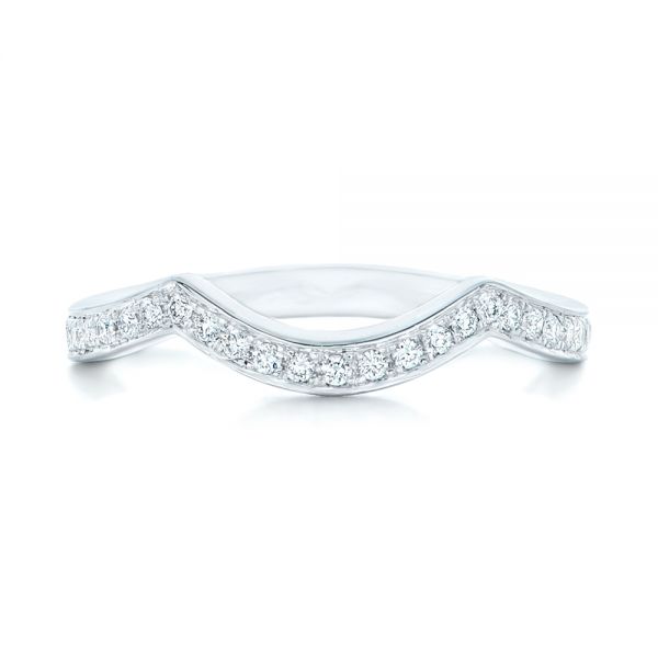 14k White Gold Custom Diamond Wedding Band - Top View - 102837