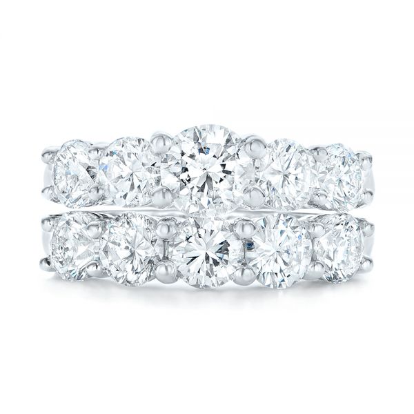 14k White Gold Custom Diamond Wedding Band - Top View -  102953