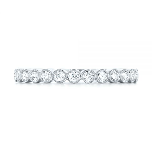 18k White Gold 18k White Gold Custom Diamond Wedding Band - Top View -  102962