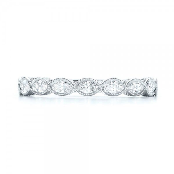 Platinum Custom Diamond Wedding Band - Top View - 103039