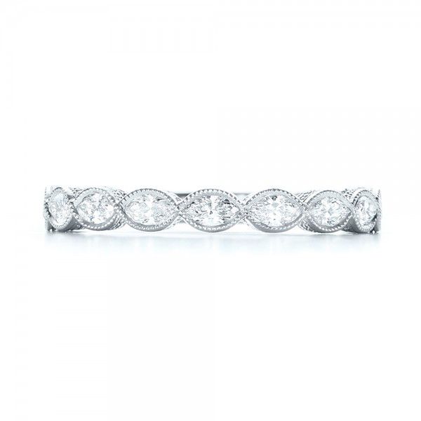  Platinum Custom Diamond Wedding Band - Top View -  103039