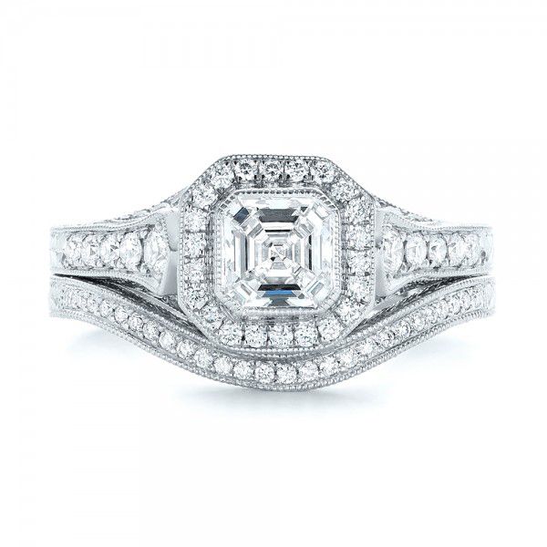  Platinum Platinum Custom Diamond Wedding Band - Top View -  103145