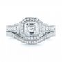 18k White Gold Custom Diamond Wedding Band - Top View -  103145 - Thumbnail