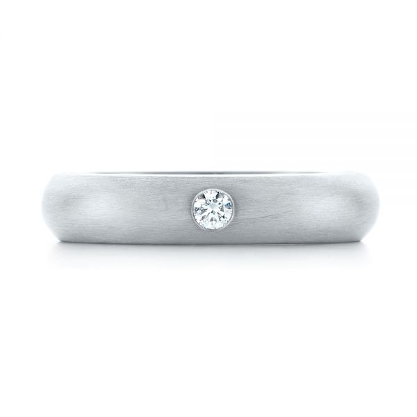 14k White Gold 14k White Gold Custom Diamond Wedding Band - Top View -  103378