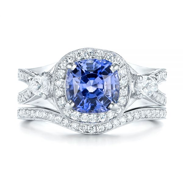 Platinum Custom Diamond Wedding Band - Top View - 103397