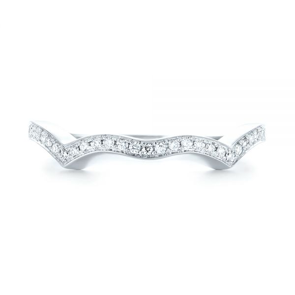 14k White Gold Custom Diamond Wedding Band - Top View -  103399