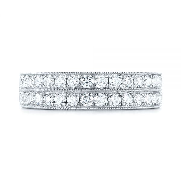  Platinum Custom Diamond Wedding Band - Top View -  103506