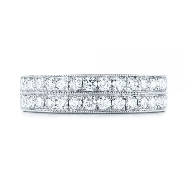 Platinum Custom Diamond Wedding Band - Top View - 103506
