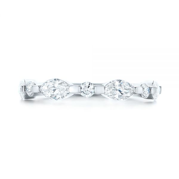 Platinum Custom Diamond Wedding Band - Top View - 103913