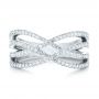  White Gold Custom Diamond Wedding Band - Top View -  103915 - Thumbnail
