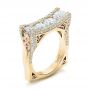 14k Yellow Gold And Platinum 14k Yellow Gold And Platinum Custom Diamond Wedding Band - Three-Quarter View -  102182 - Thumbnail