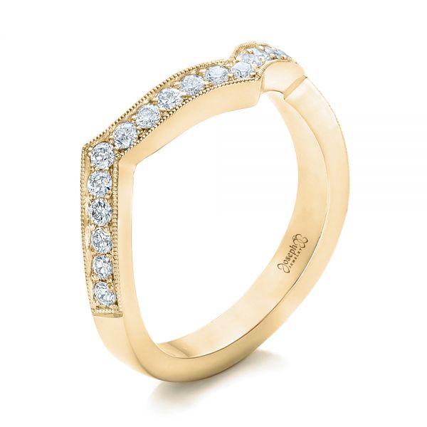 14k Yellow Gold 14k Yellow Gold Custom Diamond Wedding Band - Three-Quarter View -  102234