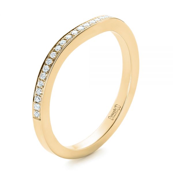 18k Yellow Gold 18k Yellow Gold Custom Diamond Wedding Band - Three-Quarter View -  102256