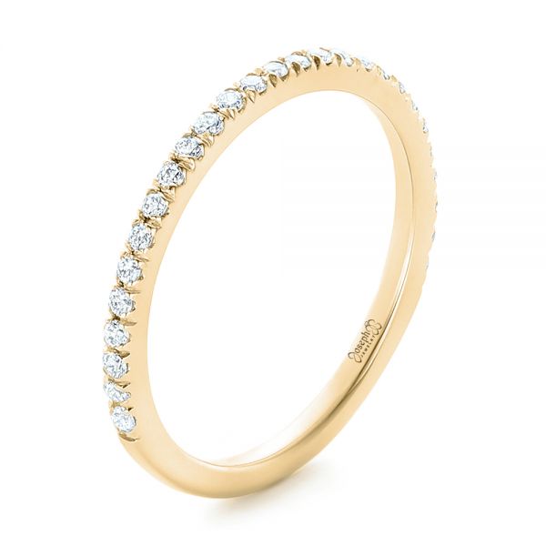 18k Yellow Gold 18k Yellow Gold Custom Diamond Wedding Band - Three-Quarter View - 102351
