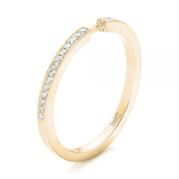18k Yellow Gold 18k Yellow Gold Custom Diamond Wedding Band - Three-Quarter View - 102598