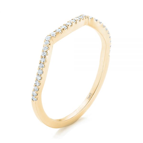 18k Yellow Gold 18k Yellow Gold Custom Diamond Wedding Band - Three-Quarter View - 102753