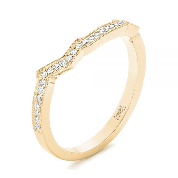 14k Yellow Gold 14k Yellow Gold Custom Diamond Wedding Band - Three-Quarter View - 102784