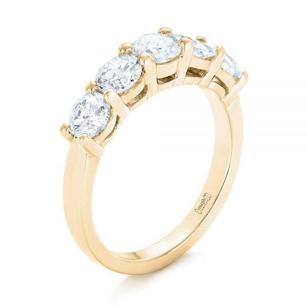 18k Yellow Gold 18k Yellow Gold Custom Diamond Wedding Band - Three-Quarter View -  102953