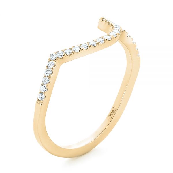 14k Yellow Gold 14k Yellow Gold Custom Diamond Wedding Band - Three-Quarter View - 103130